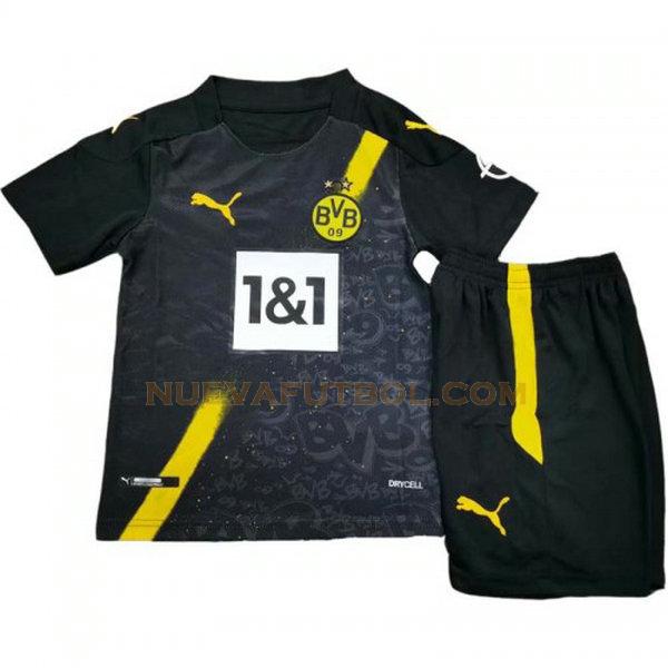 segunda camiseta borussia dortmund 2020-2021 negro niño