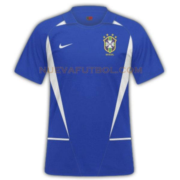 segunda camiseta brasil 2002 azul hombre