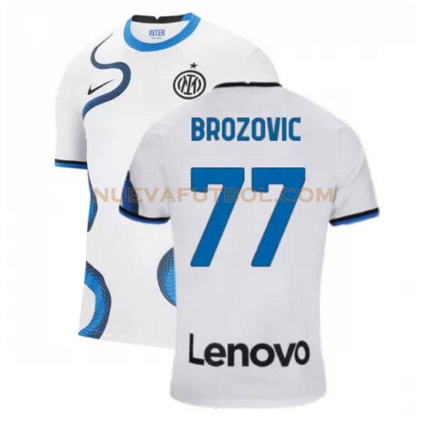 segunda camiseta brozovic 77 inter milan 2021 2022 blanco hombre