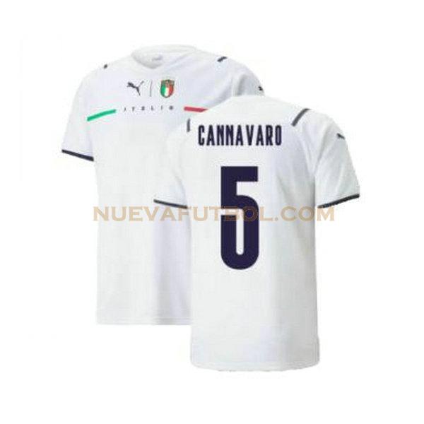 segunda camiseta cannavaro 5 italia 2021 2022 blanco hombre