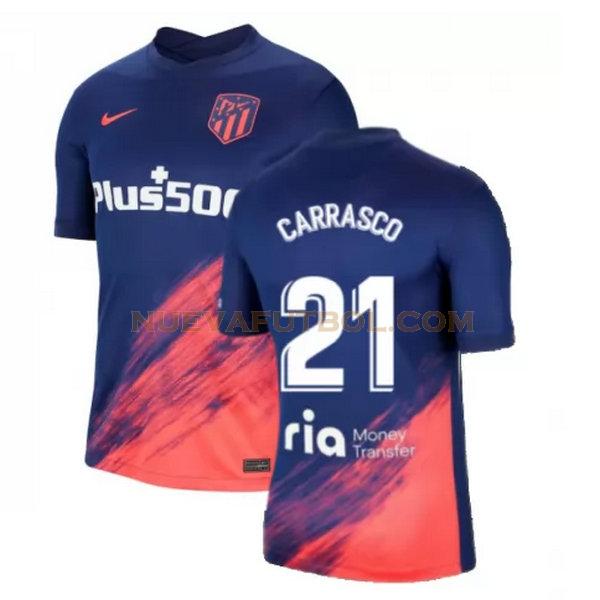 segunda camiseta carrasco 21 atletico madrid 2021 2022 azul negro hombre
