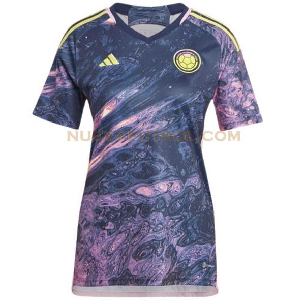 segunda camiseta colombia 2023 purple mujer
