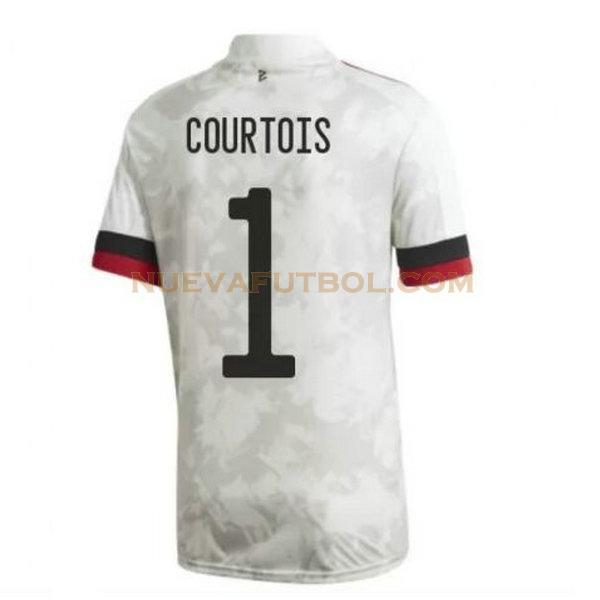 segunda camiseta courtois 1 bélgica 2020-2021 blanco hombre