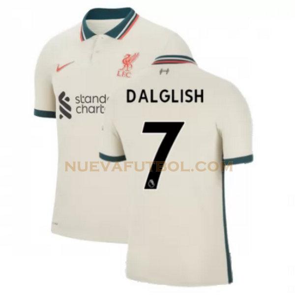 segunda camiseta dalglish 7 liverpool 2021 2022 amarillo hombre