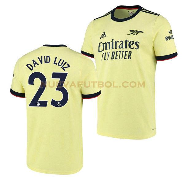 segunda camiseta david luiz 23 arsenal 2021 2022 amarillo hombre