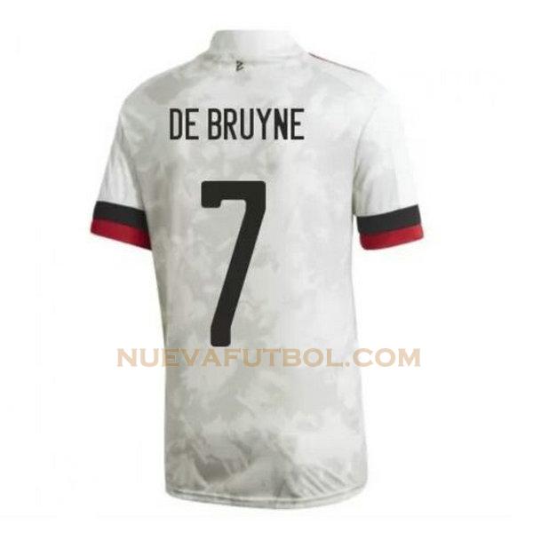 segunda camiseta de bruyne 7 bélgica 2020-2021 blanco hombre
