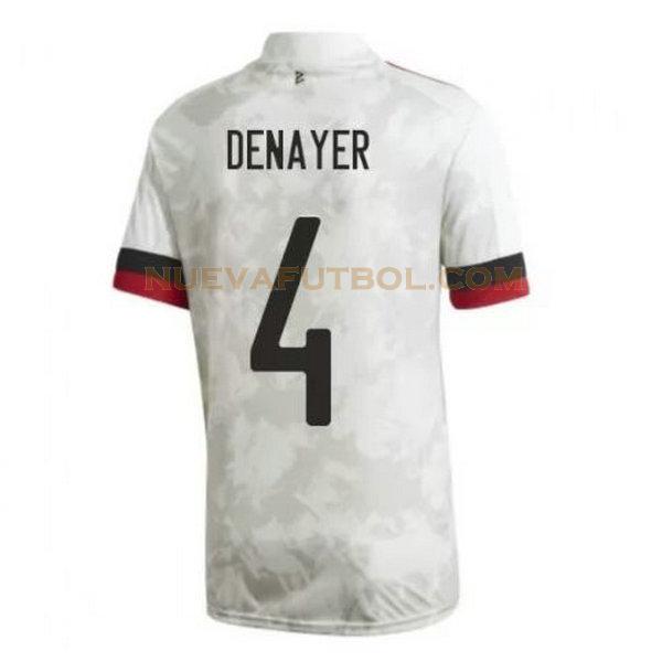 segunda camiseta denayer 4 bélgica 2020-2021 blanco hombre