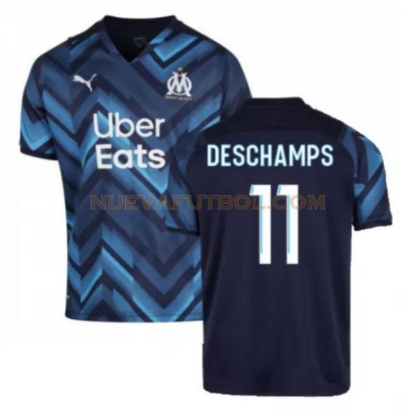 segunda camiseta deschamps 11 marsella 2021 2022 azul hombre