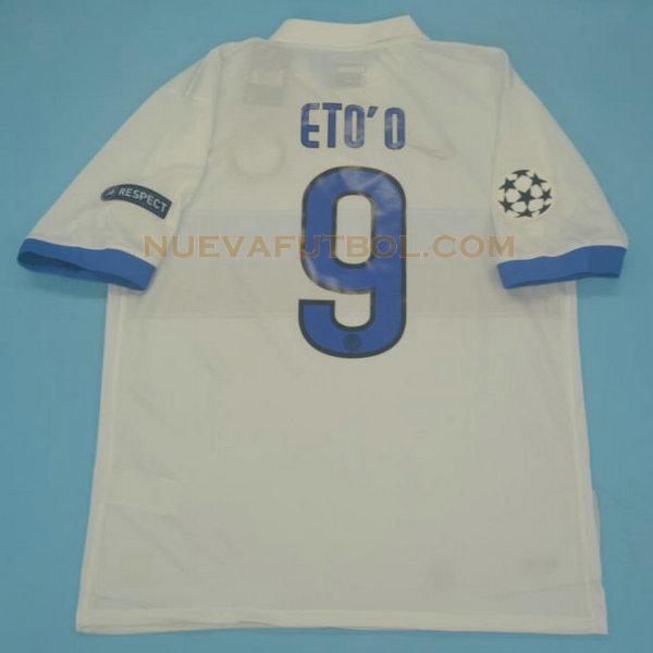 segunda camiseta eto'o 9 inter milan 2009-2010 blanco hombre