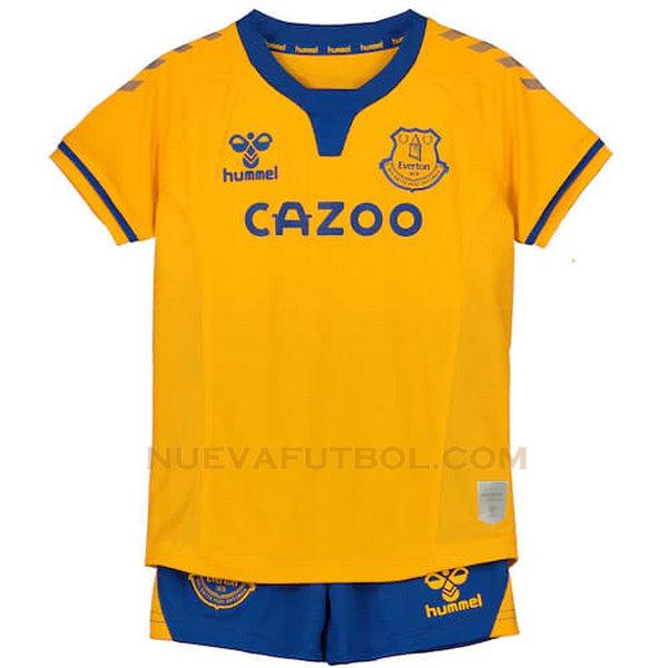 segunda camiseta everton 2020-2021 amarillo niño