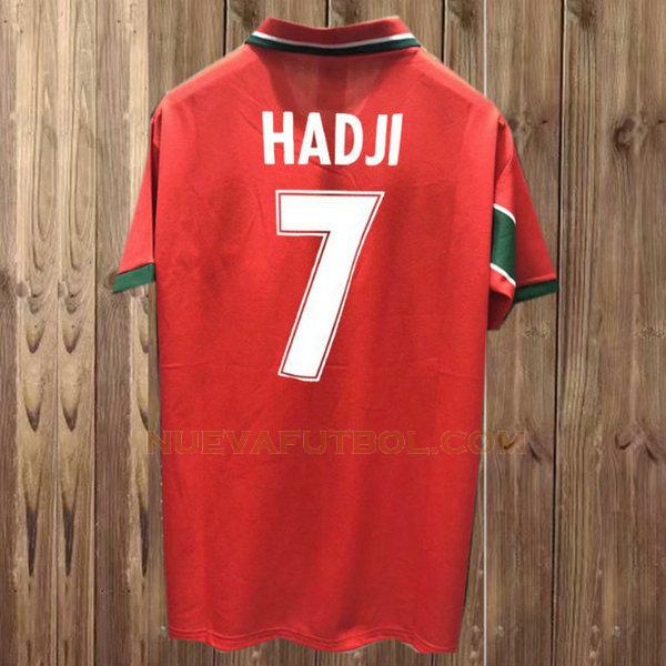 segunda camiseta hadji 7 marruecos 1998 rojo hombre