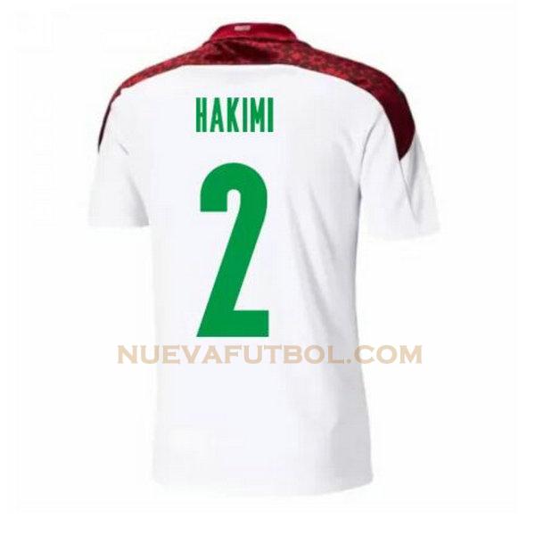 segunda camiseta hakimi 2 marruecos 2020-2021 blanco hombre
