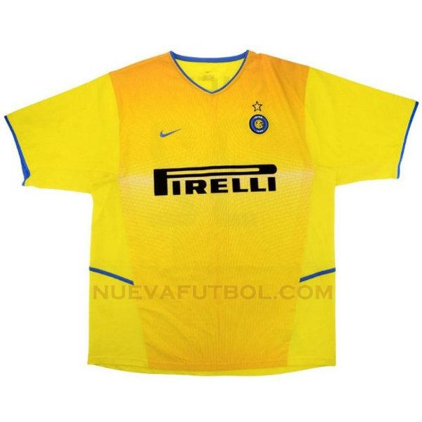 segunda camiseta inter milan 2002-2003 amarillo hombre