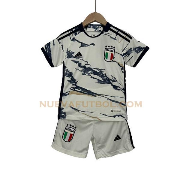 segunda camiseta italia 2023 blanco niño