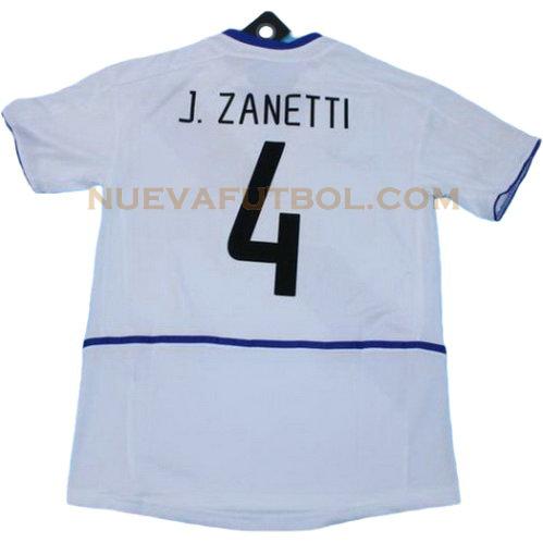 segunda camiseta j.zanetti 4 inter milan 2002-2003 hombre
