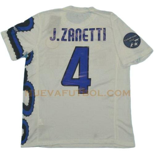segunda camiseta j.zanetti 4 inter milan campeones 2010 hombre