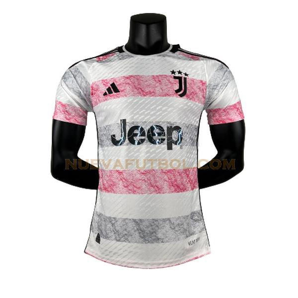 segunda camiseta juventus player 2023 2024 blanco rosa hombre