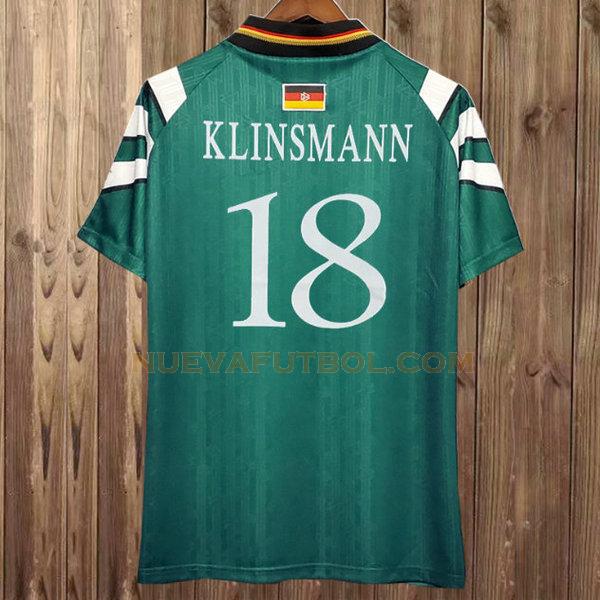 segunda camiseta klinsmann 18 alemania 1996 verde hombre