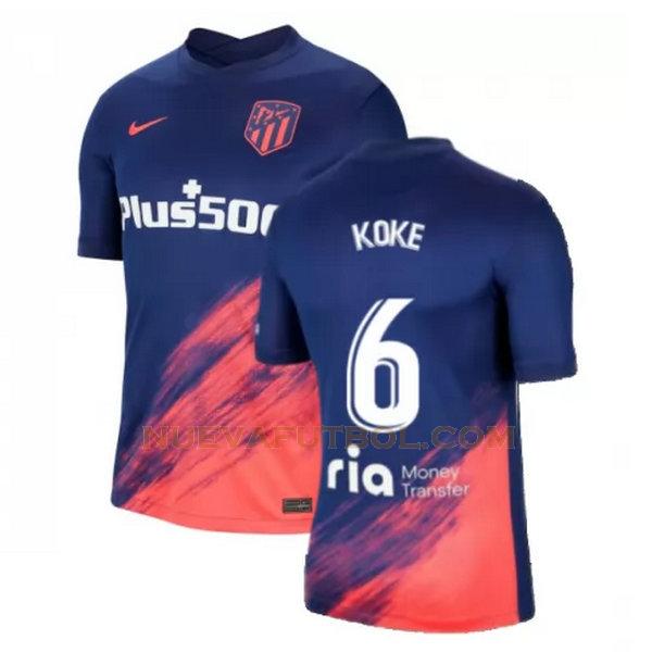 segunda camiseta koke 6 atletico madrid 2021 2022 azul negro hombre