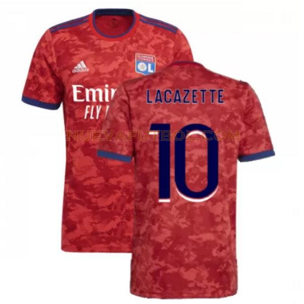 segunda camiseta lacazette 10 lyon 2021 2022 rojo hombre