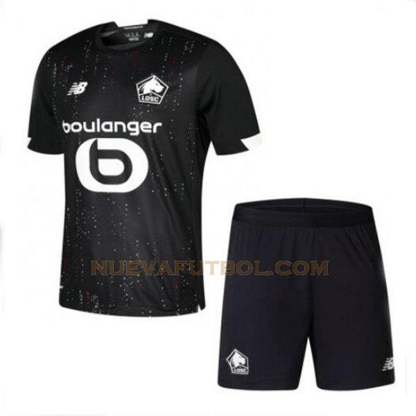 segunda camiseta lille osc 2020-2021 negro niño