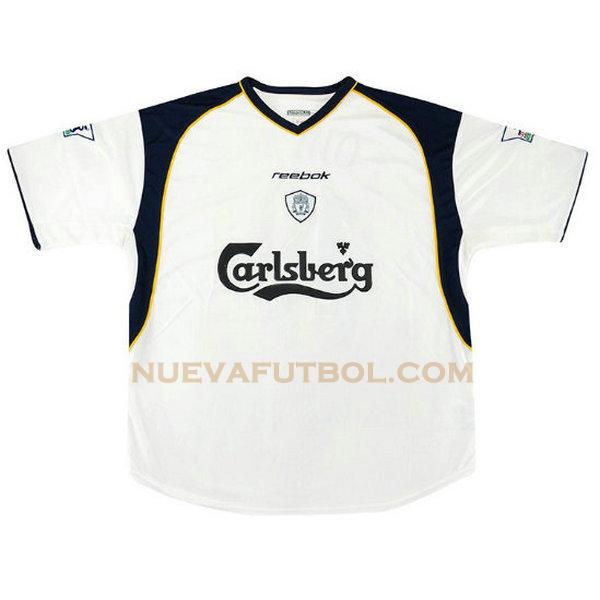 segunda camiseta liverpool 2001-2002 blanco hombre