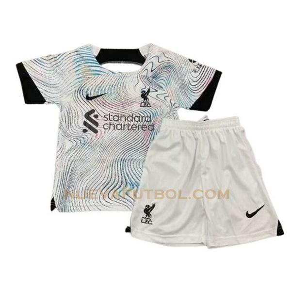 segunda camiseta liverpool 2022 2023 blanco niño
