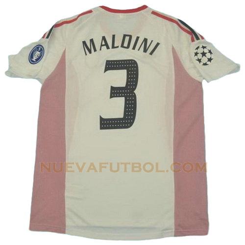 segunda camiseta maldini 3 ac milan 2002-2003 hombre