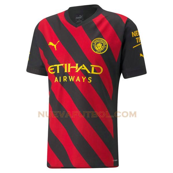 segunda camiseta manchester city 2022 2023 negro rojo hombre