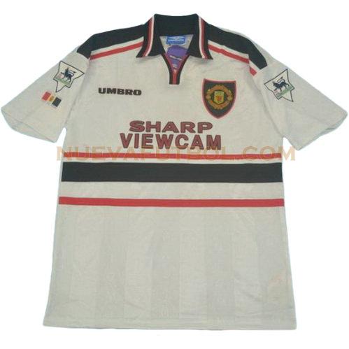 segunda camiseta manchester united pl 1998-1999 hombre