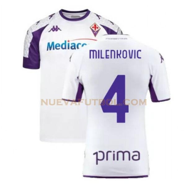 segunda camiseta milenkovic 4 fiorentina 2021 2022 blanco hombre