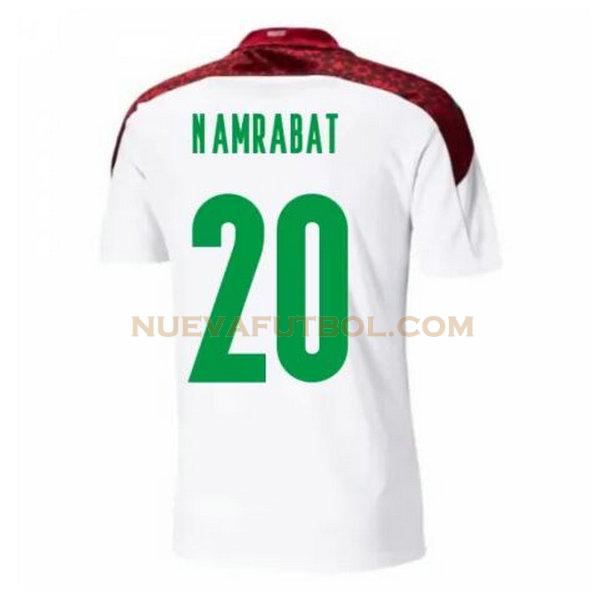 segunda camiseta n.amrabat 20 marruecos 2020-2021 blanco hombre