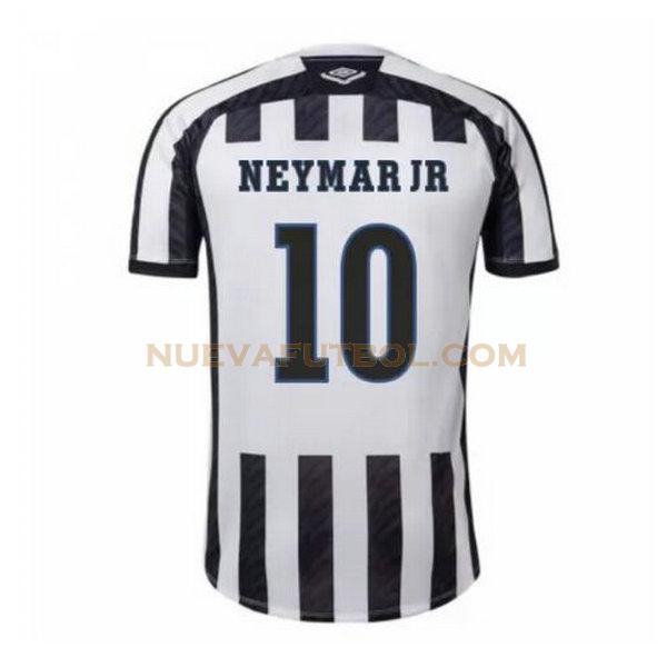 segunda camiseta neymar jr 10 santos fc 2020-2021 negro blanco hombre
