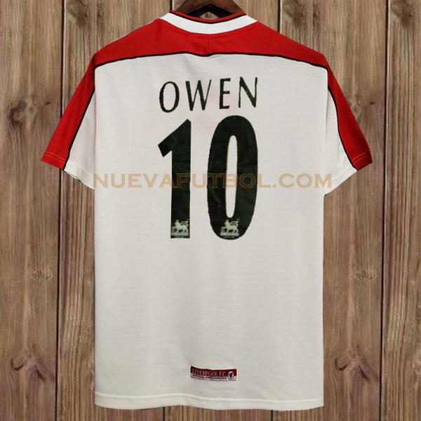 segunda camiseta owen 10 liverpool 1998-2000 blanco hombre