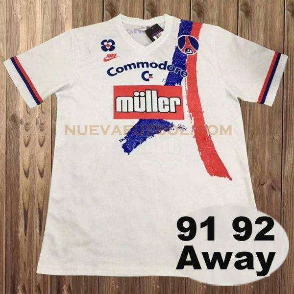 segunda camiseta paris saint germain 1991-1992 blanco