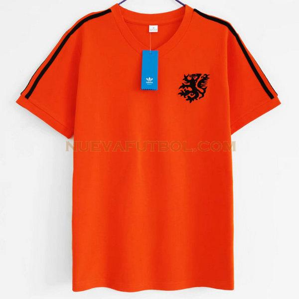 segunda camiseta países bajos 1974 naranja