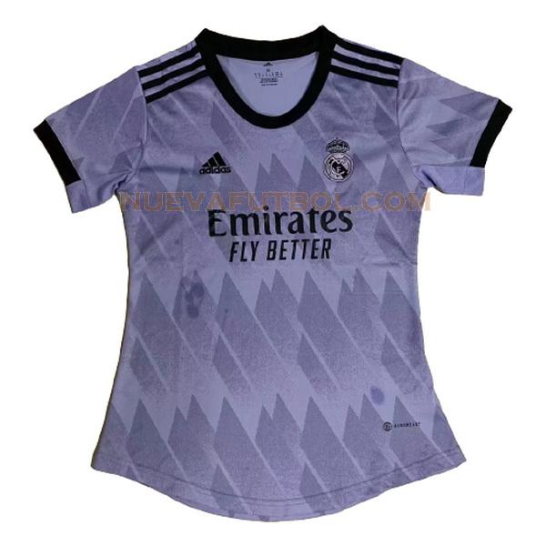 segunda camiseta real madrid 2022 2023 purple mujer