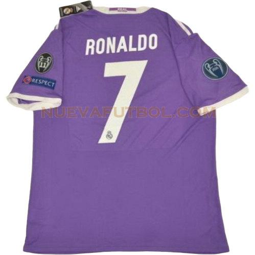 segunda camiseta ronaldo 7 real madrid ucl 2016-2017 hombre