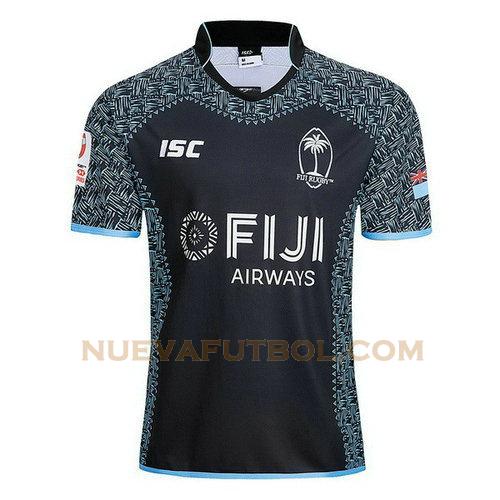 segunda camiseta rugby fiyi 2018-2019 negro hombre