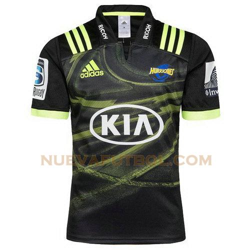 segunda camiseta rugby hurricanes 2018 negro hombre