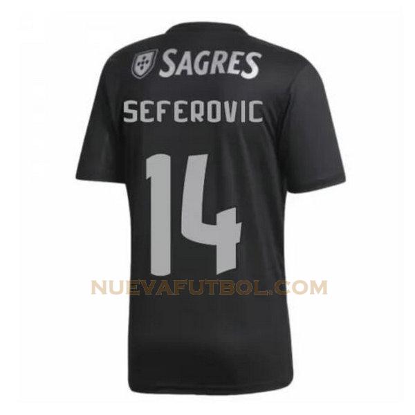 segunda camiseta seferovic 14 benfica 2020-2021 negro hombre