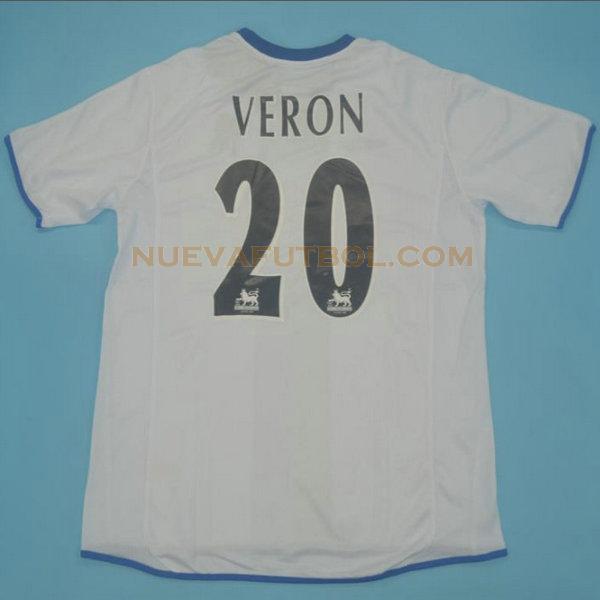 segunda camiseta veron 20 chelsea 2003-2005 blanco hombre