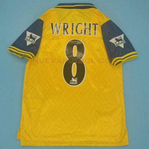 segunda camiseta wright 8 arsenal 1996-1997 amarillo hombre