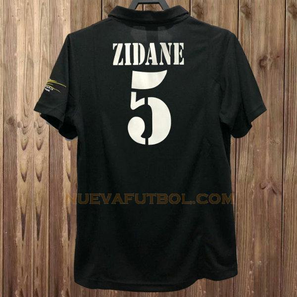 segunda camiseta zidane 5 real madrid 2002-2003 negro hombre