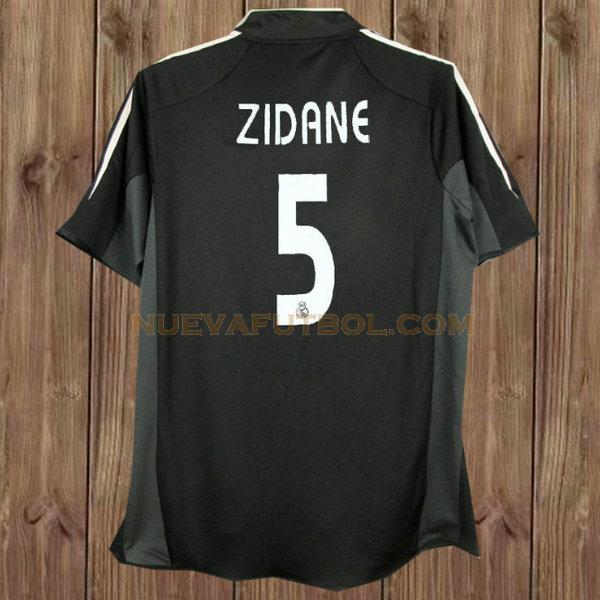 segunda camiseta zidane 5 real madrid 2004-2005 negro hombre
