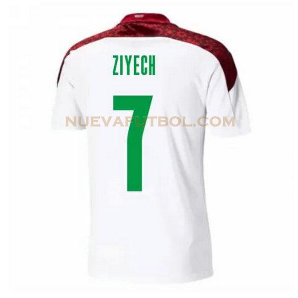 segunda camiseta ziyech 7 marruecos 2020-2021 blanco hombre