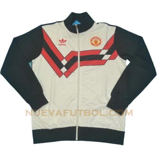 segunda chaqueta manchester united 1990-1992 blanco hombre