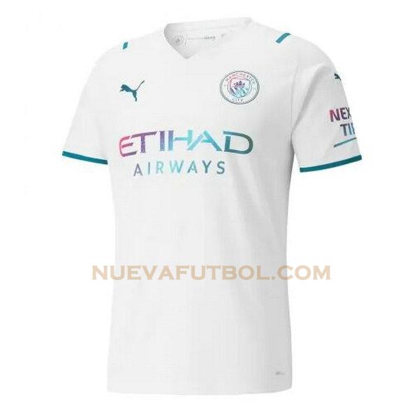 segunda equipacion camiseta manchester city 2021 2022 blanco hombre