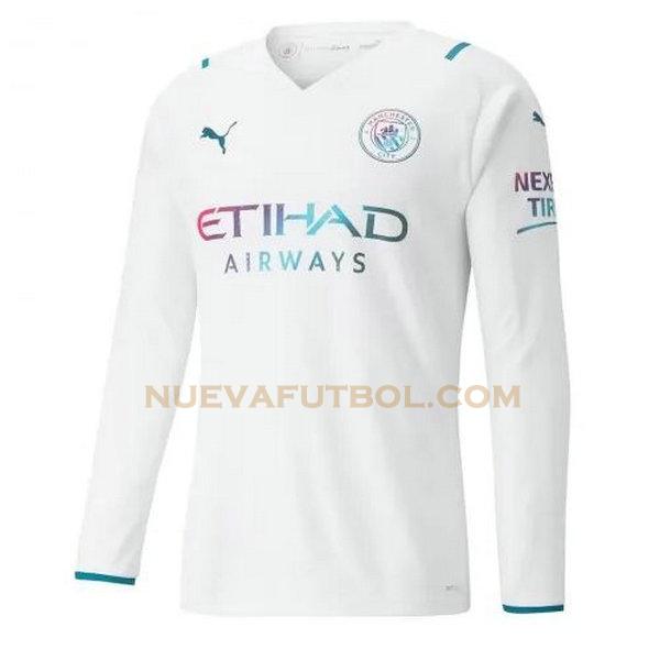segunda equipacion camiseta manchester city ml 2021 2022 blanco hombre