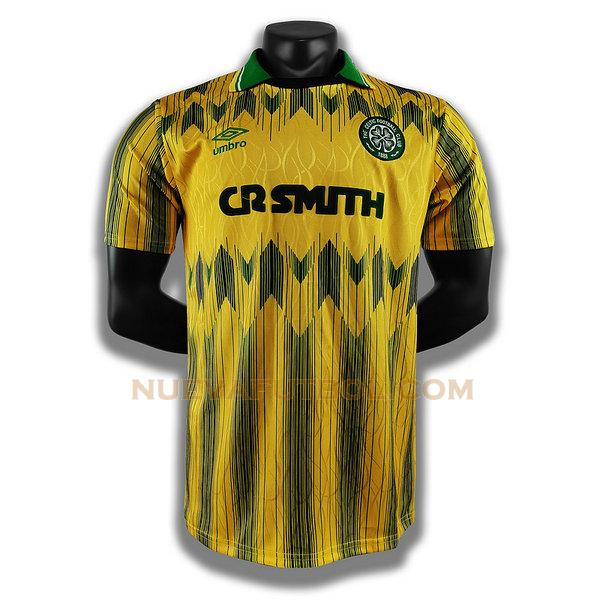 segunda player camiseta celtic 1992 1993 amarillo hombre
